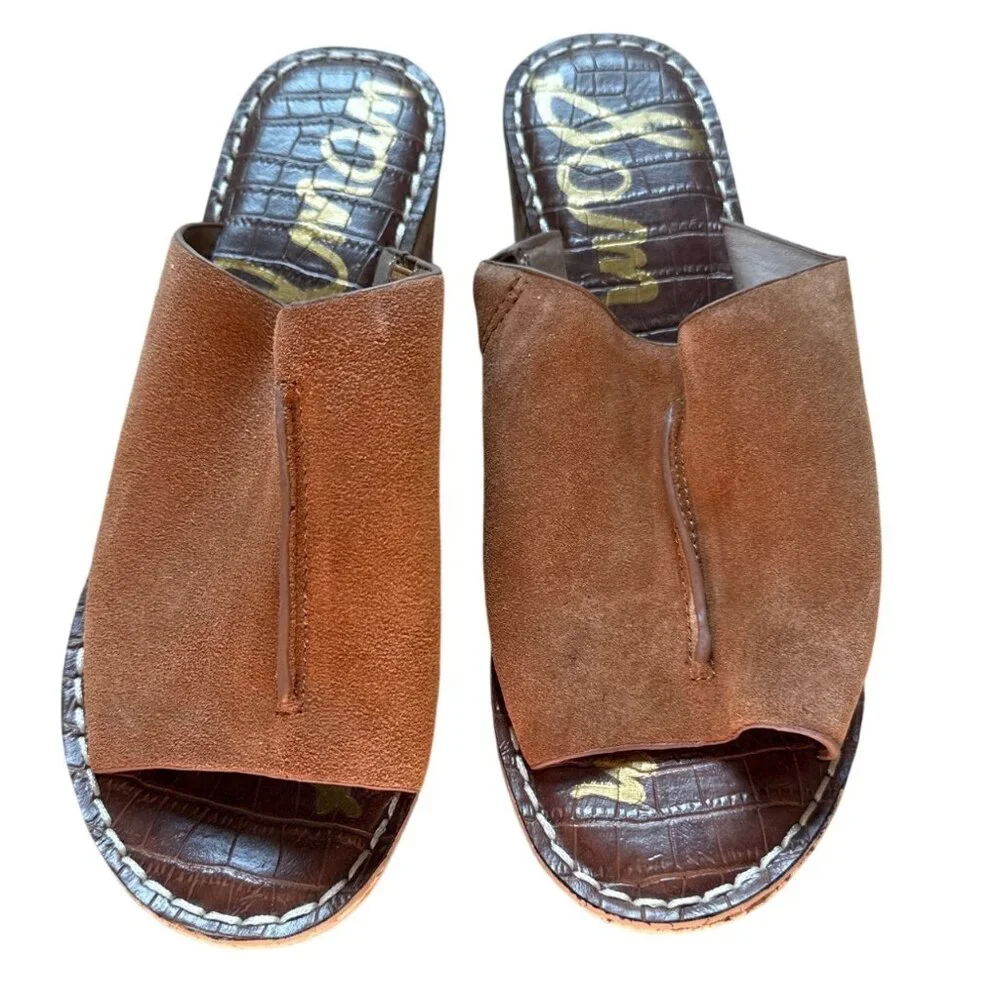 NWT Sam Edelman Ranger Platform Sandal Brown Open Toe Slip On Women's‎ Size 7